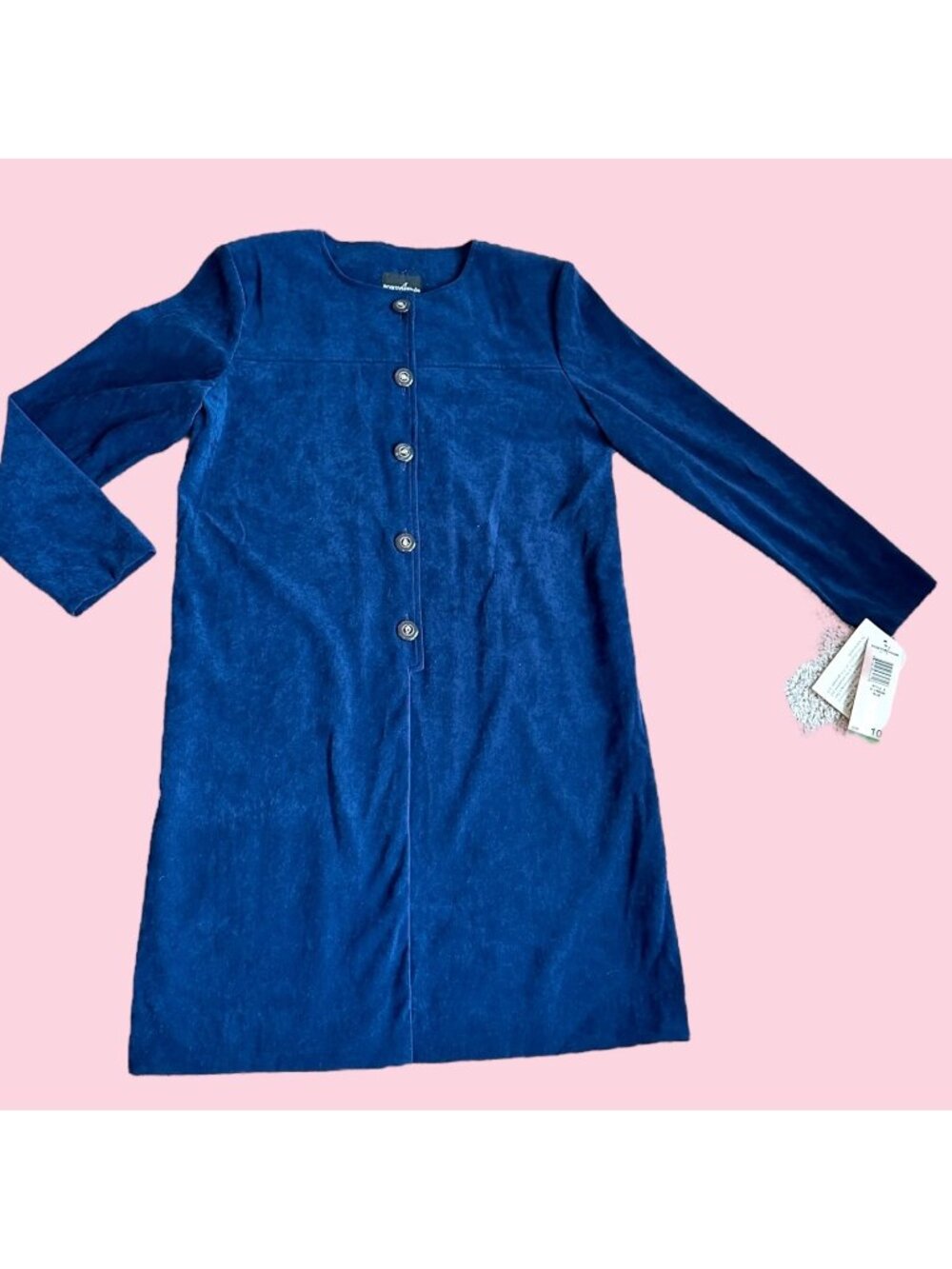 Vintage Costume Deadstock Blue Suede Secretary Womens Dress size 10